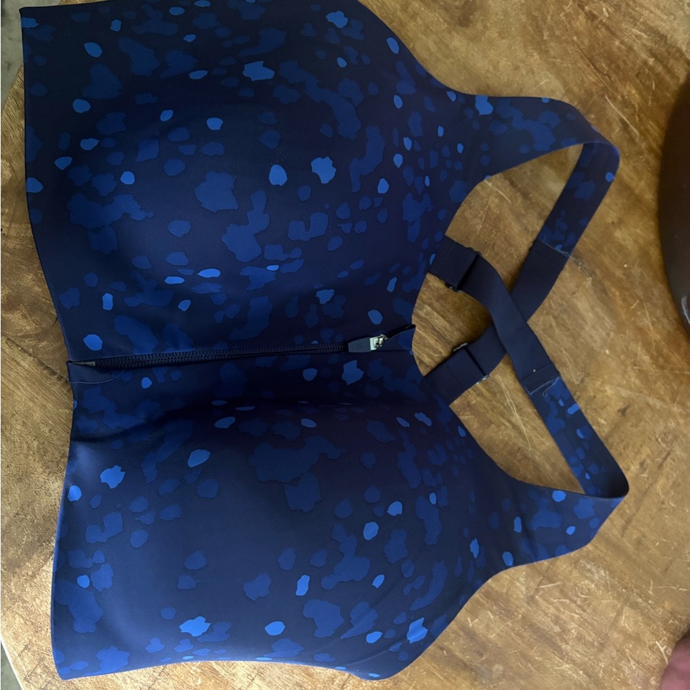 Knix Navy and Cobalt Patterned Bra